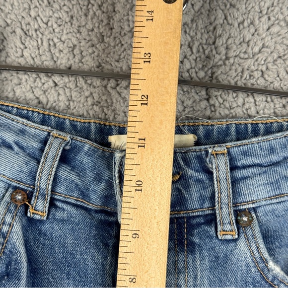 We The Free Jeans Womens 26 Med Wash High Rise Split Hem Full Length 70s Bootcut - Picture 13 of 16